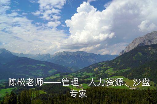  陳松老師——管理、人力資源、沙盤專家