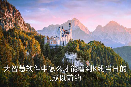 大智慧軟件中怎么才能看到K線(xiàn)當(dāng)日的,或以前的