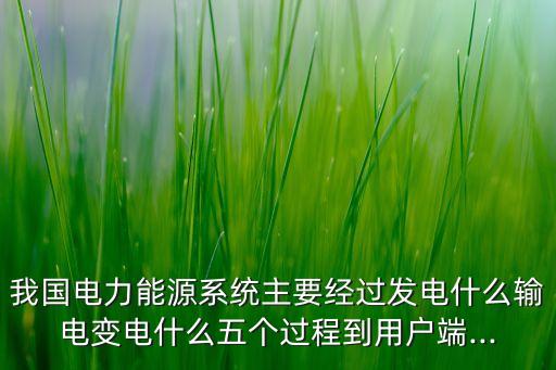 我國(guó)電力能源系統(tǒng)主要經(jīng)過(guò)發(fā)電什么輸電變電什么五個(gè)過(guò)程到用戶端...
